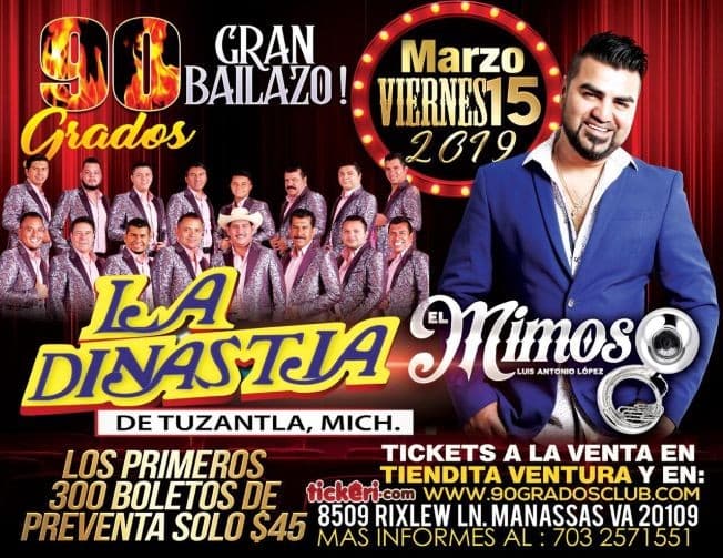 Event - La Dinastia de Tuzantla,Mic & El Mimoso en Manassas,VA - Manassas, Virginia - 15 de marzo de 2019 | concert tickets