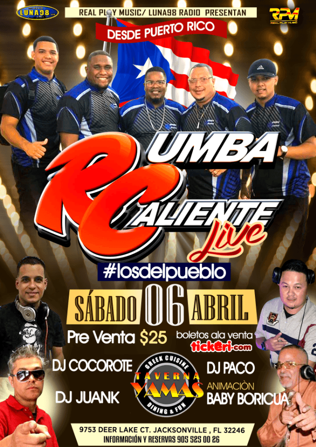 Event - RUMBA CALIENTE en Jacksonville FL - Jacksonville, Florida - 6 de abril de 2019 | concert tickets