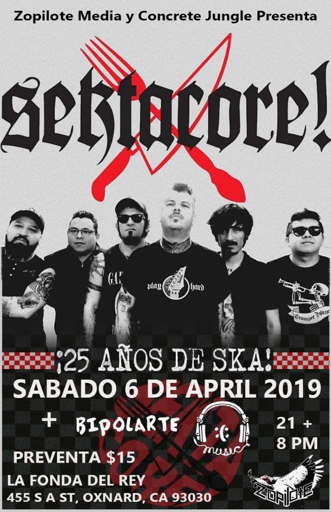 Event - Sekta Core ! 25 Años ! Por Primera Vez en Oxnard, CA - Oxnard, California - April 6, 2019 | concert tickets