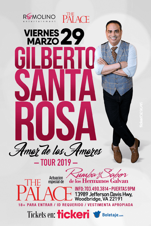 Event - Gilberto Santa Rosa en VA  Amor de los Amores Tour 2019!! - Woodbridge, Virginia - March 29, 2019 | concert tickets