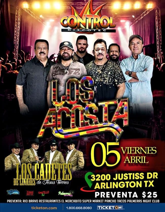 Event - Los Acosta & Los Cadetes de Linares en Concierto en Arlington,TX - Arlington, Texas - April 5, 2019 | concert tickets