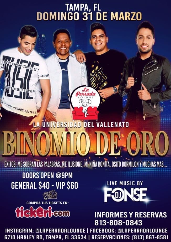 Event - Binomio de Oro en Tampa,FL - Tampa, Florida - March 31, 2019 | concert tickets