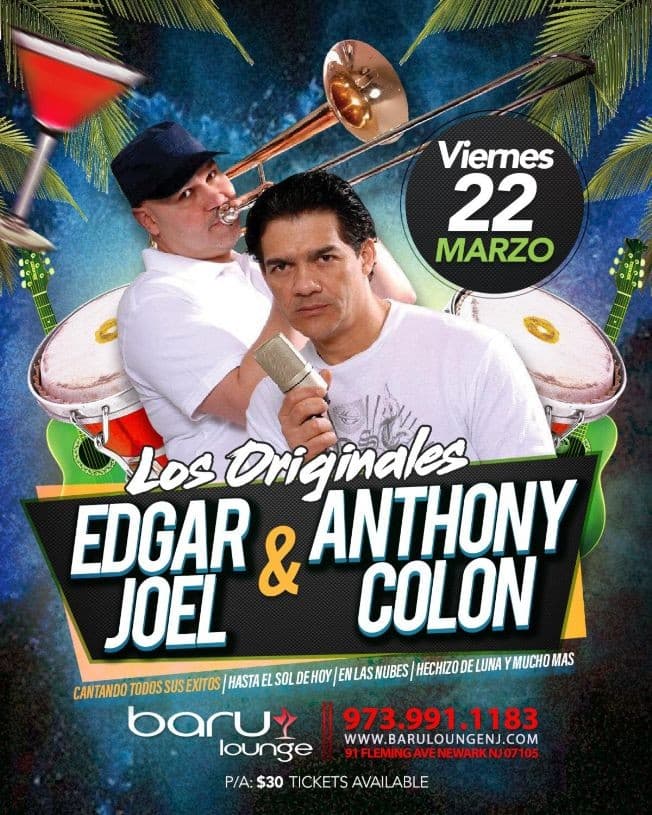 Event - Edgar Joel con Anthony Colon - Newark, New Jersey - 22 de marzo de 2019 | concert tickets