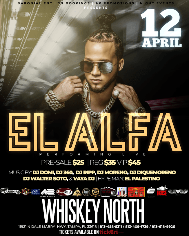 Event - El Alfa "El Jefe" Live In Concert - Tampa, Florida - Tampa, Florida - 12 de abril de 2019 | concert tickets