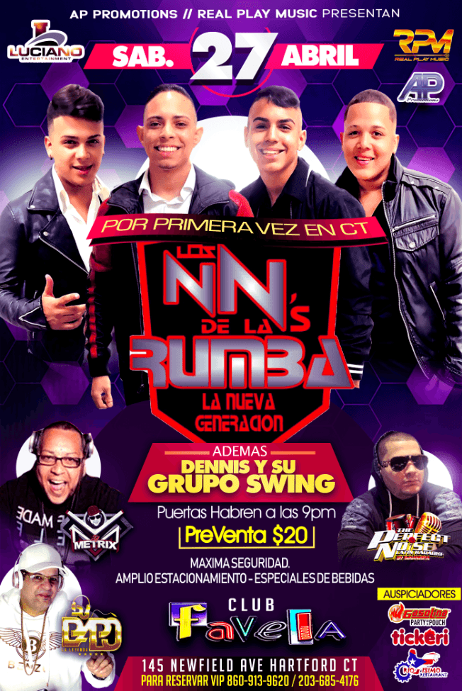Event - Los NNs De La Rumba Llegan a Hartford CT - Hartford, Connecticut - April 27, 2019 | concert tickets