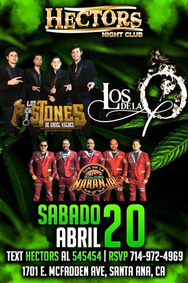 Event - Los Pistones De Uriel Valdez, Los De La O & Los De La Naranja en Santa Ana,CA - Santa Ana, California - April 20, 2019 | concert tickets