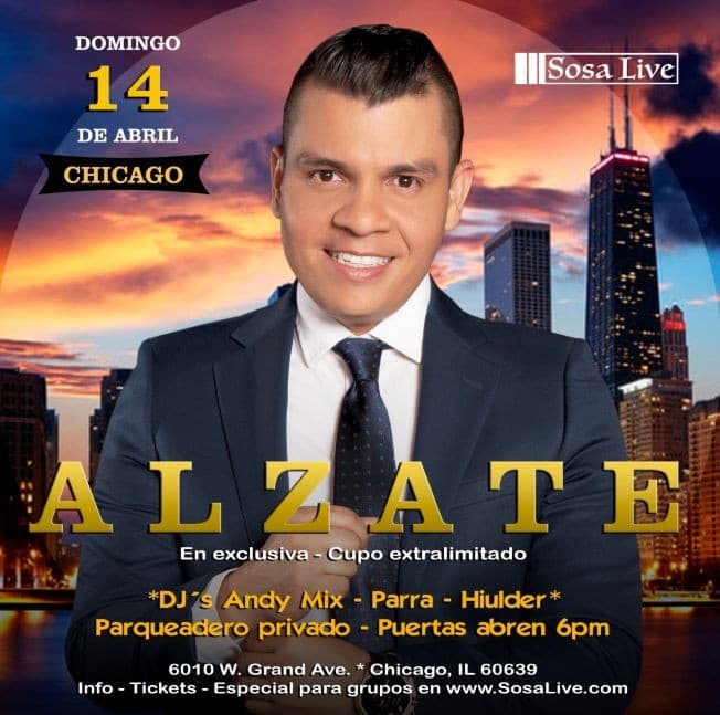 Event - Alzate en Vivo en Chicago, IL. - Chicago, Illinois - April 14, 2019 | concert tickets