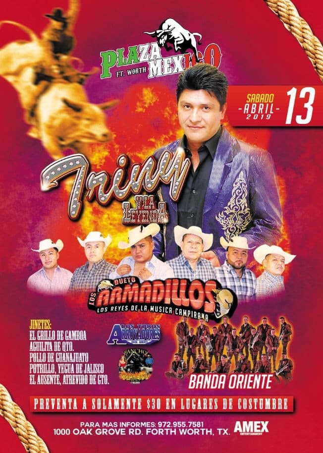 Event - Triny y La Leyenda, Dueto Los Armadillos, y Banda Oriente! - Fort Worth, Texas - April 13, 2019 | concert tickets