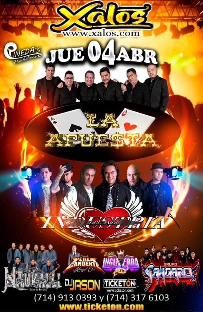 Event - La Apuesta & Industria Del Amor En Anaheim - Anaheim, California - April 4, 2019 | concert tickets