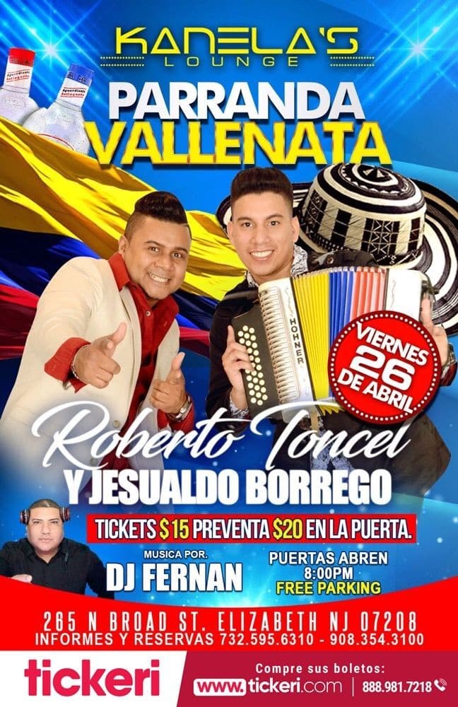 Event - Roberto Toncel & Jesualdo Borrego en Concierto en Elizabeth,NJ - Elizabeth, New Jersey - April 26, 2019 | concert tickets