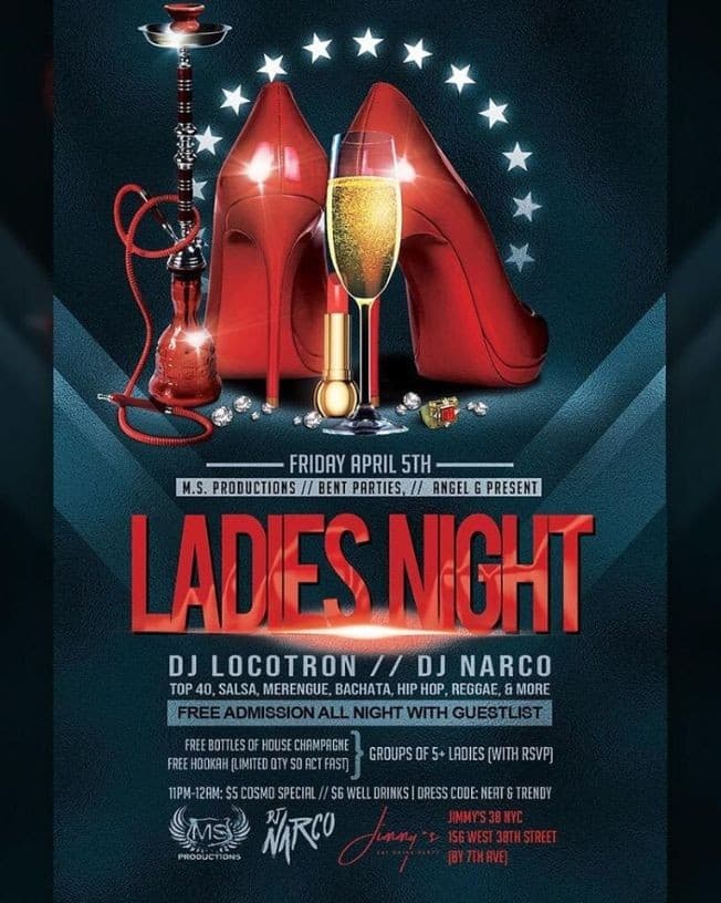 Event - Ladies Night At Jimmys NYC - New York, New York - April 5, 2019 | concert tickets