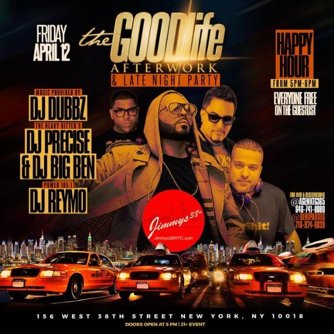 Event - The Goodlife Afterwork & Late Night Party At Jimmys NYC - New York, New York - April 12, 2019 | concert tickets