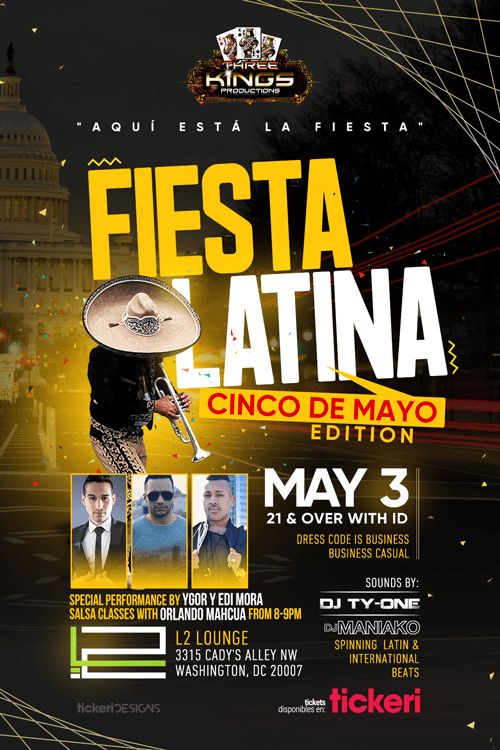 Event - FIESTA LATINA ~ At L2 Lounge | Washington DC - Georgetown - Washington, District Of Columbia - May 3, 2019 | concert tickets