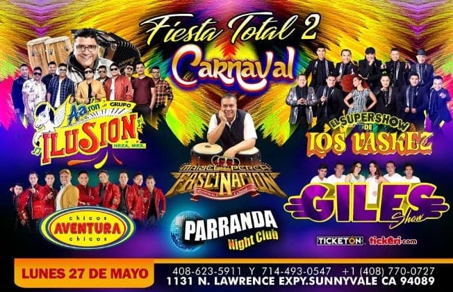 Event - FIESTA TOTAL 2/CARNAVAL EN SUNNYVALE - Sunnyvale, California - May 27, 2019 | concert tickets
