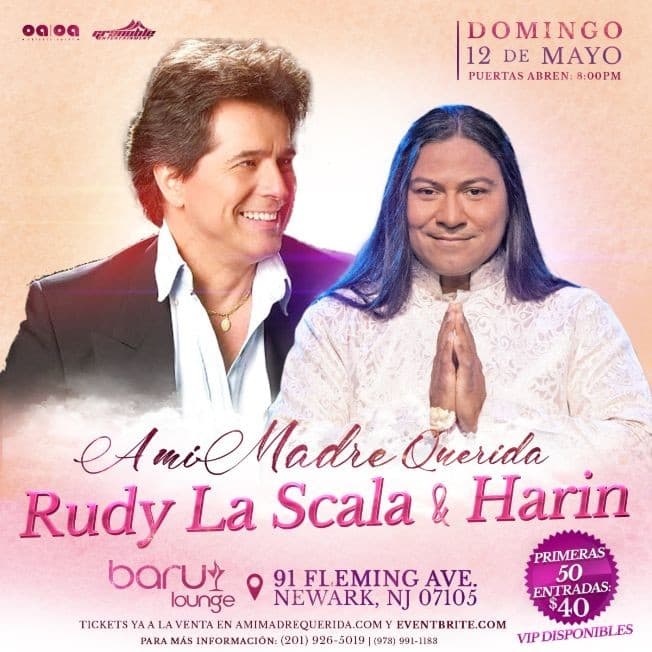 Event - Rudy La Scala & Harin en Concierto en Newark,NJ - Newark, New Jersey - May 12, 2019 | concert tickets