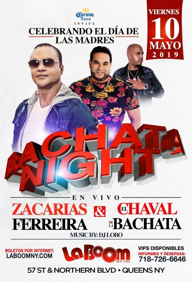 Event - Bachata Night con Zacarias Ferreira  y El Chaval de La Bachata en New York - Woodside, New York - May 10, 2019 | concert tickets