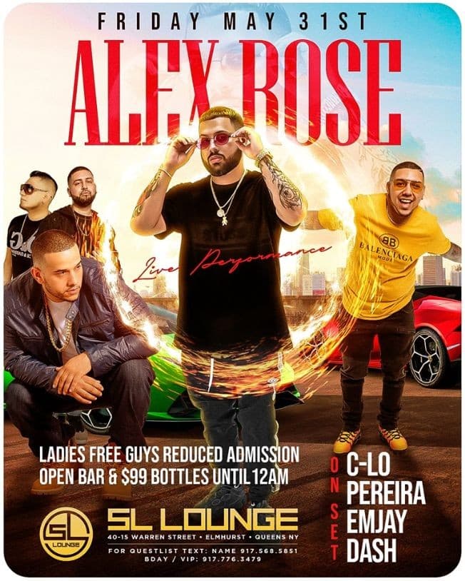Event - Alex Rose Live At SL Lounge - Queens, New York - May 31, 2019 | concert tickets