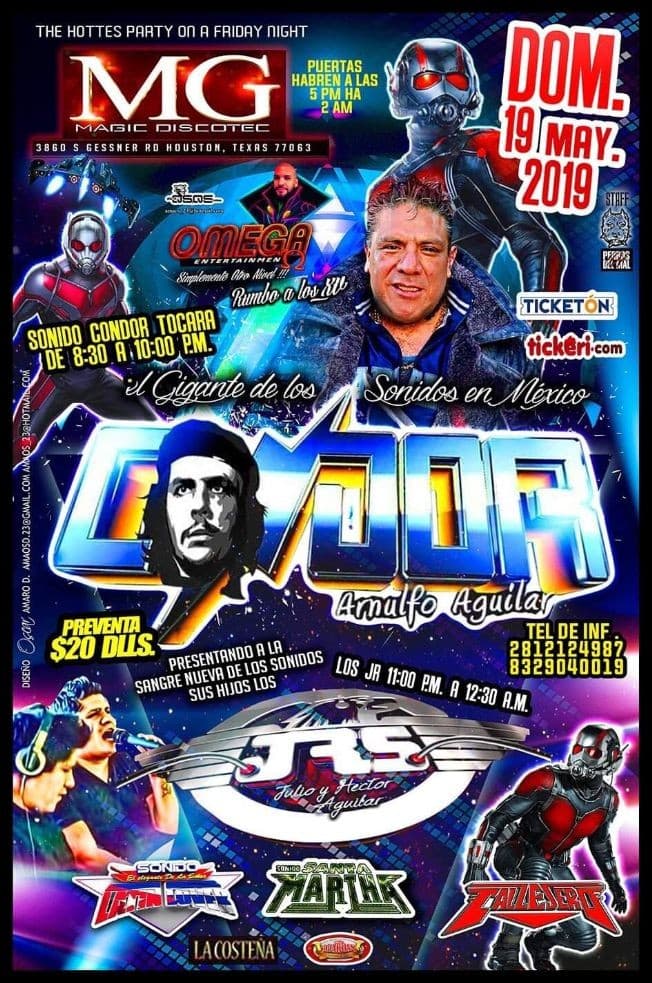 Event - Sonido Condor Arnulfo Aguilar,Sonido Jrs y Mucho Mas en Houston,TX - Houston, Texas - May 19, 2019 | concert tickets