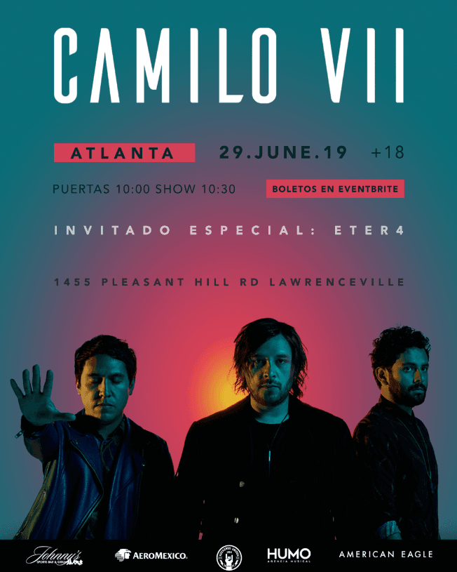 Event - Camilo Séptimo & ETER4 en ATLANTA!! - Lawrenceville, Georgia - June 29, 2019 | concert tickets