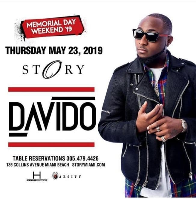 Event - Memorial Day Weekend Davido Live At Story Nightclub - Miami Beach, Florida - May 23, 2019 | concert tickets