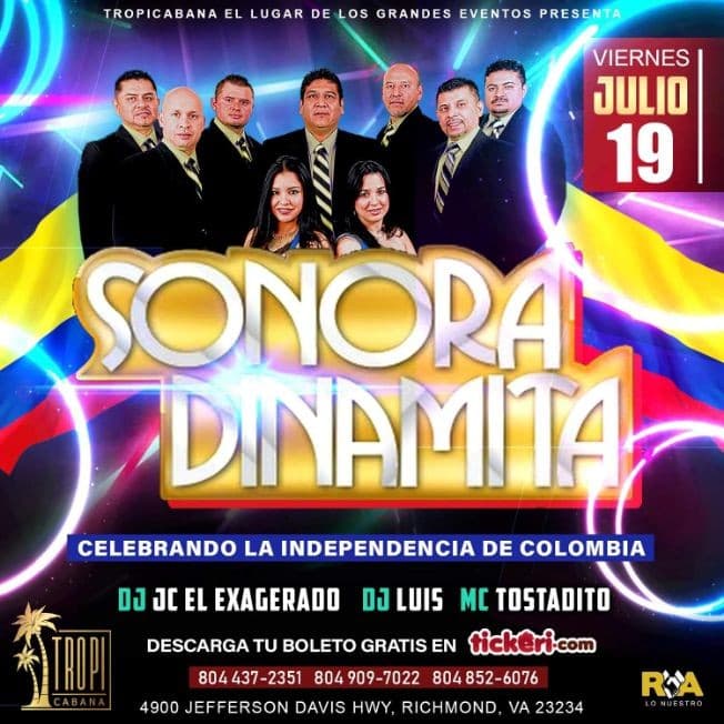 Event - Sonora Dinamita en Concierto en Richmond,VA - Richmond, Virginia - July 19, 2019 | concert tickets