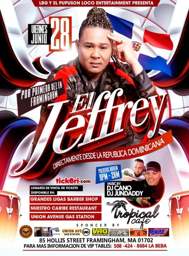 Event - EL JEFFREY EL CANTA LINDO - Framingham, Massachusetts - June 28, 2019 | concert tickets