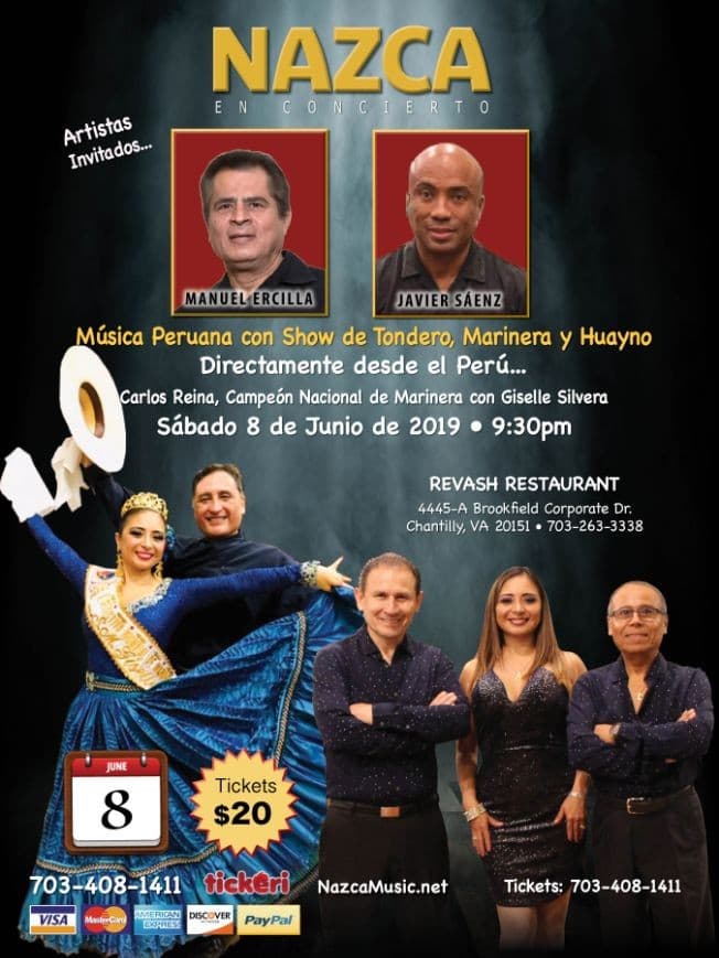 Event - NAZCA IN CONCERT • LIVE MARINERA SHOW - Chantilly, Virginia - June 8, 2019 | concert tickets
