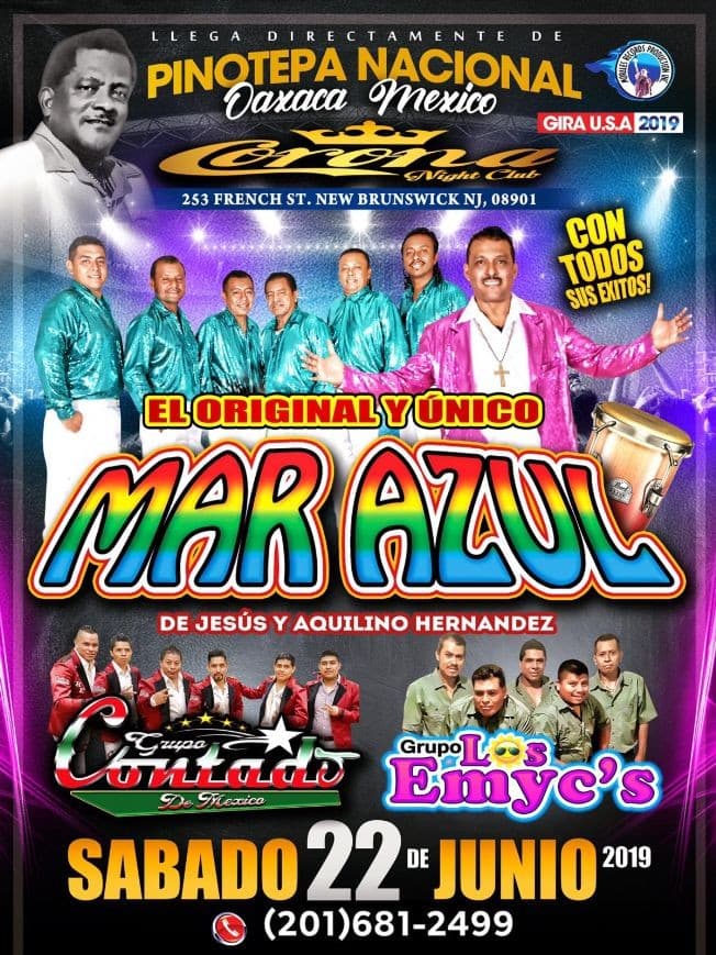Event - El Orignal y Unico Mar Azul, Grupo Contado & Grupo Los Emyc's en Union City,NJ - Union City, New Jersey - June 22, 2019 | concert tickets