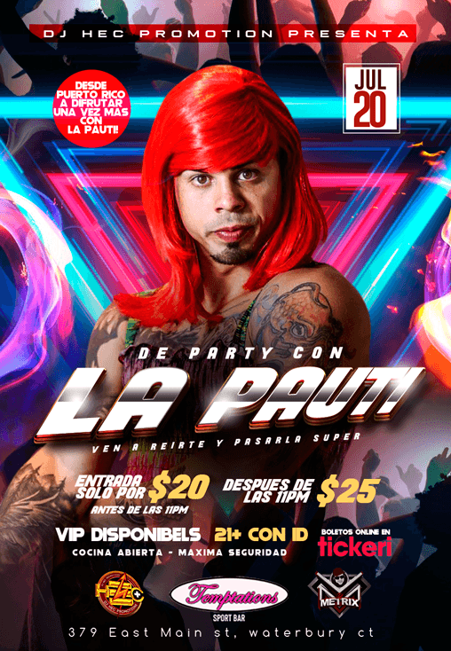 Event - DE PARTY CON LA PAUTI - Waterbury, Connecticut - 20 de julio de 2019 | concert tickets