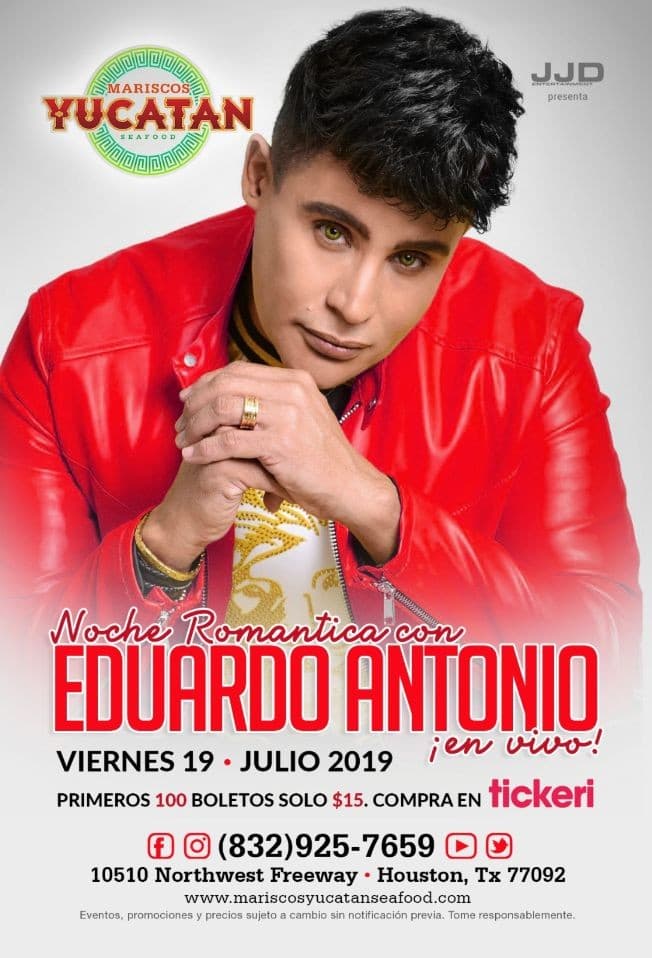 Event - Noche romántica con eduardo antonio - Houston, Texas - July 19, 2019 | concert tickets