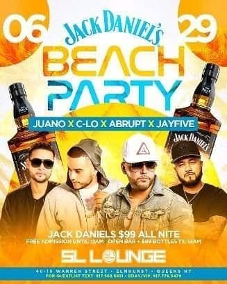 Event - Jack Daniels Beach Party At SL Lounge - Queens, New York - June 29, 2019 | concert tickets