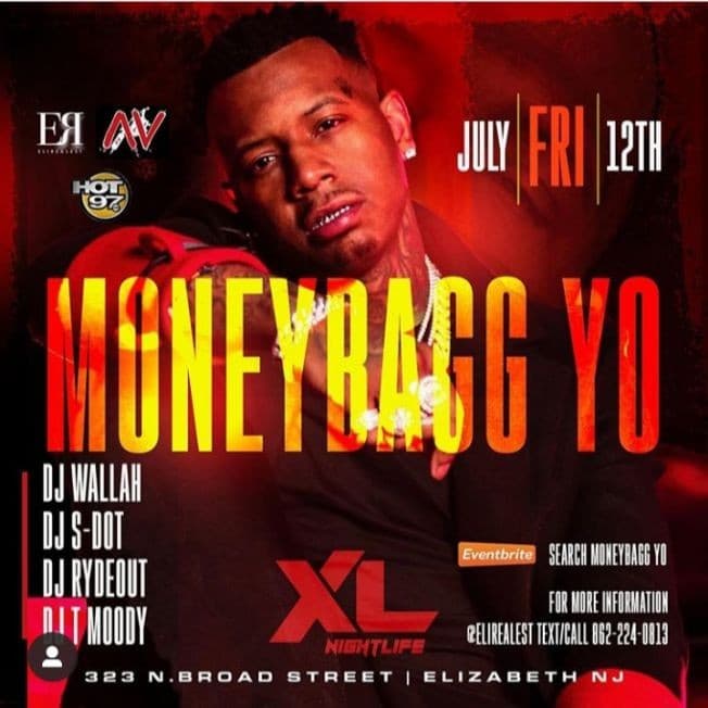 Event - Moneybagg Yo Live At XL Nightlife - Elizabeth, New Jersey - July 12, 2019 | concert tickets