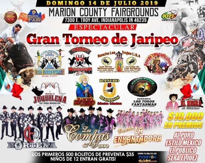 Event - “TORNEO DE JARIPEO 9 GANADERIAS “ - Indianapolis, Indiana - July 14, 2019 | concert tickets