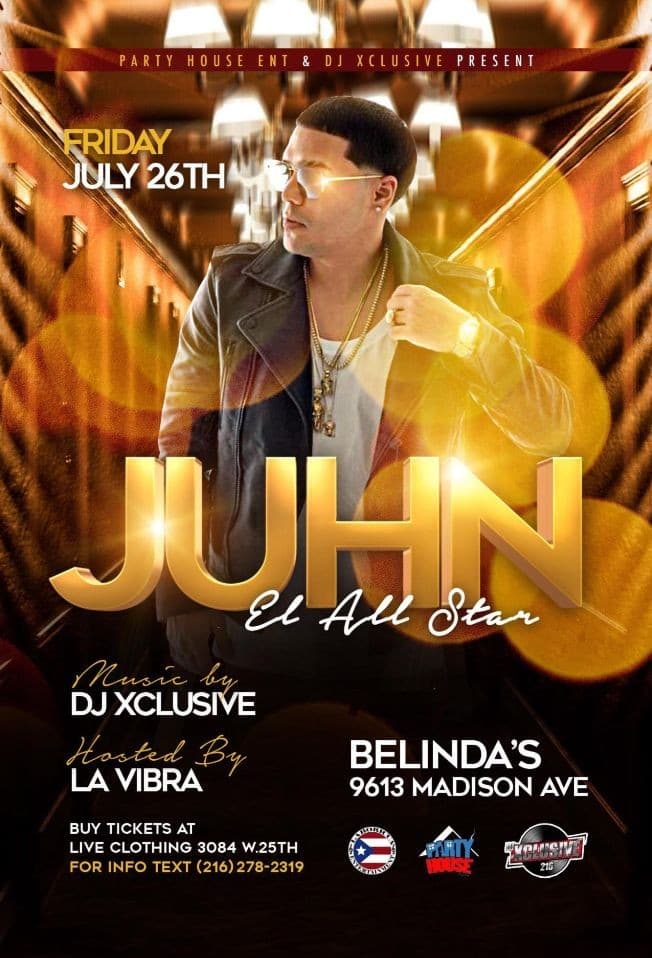 Event - Juhn El All Star En Cleveland,OH - CANCELED - Cleveland, Ohio - July 26, 2019 | concert tickets