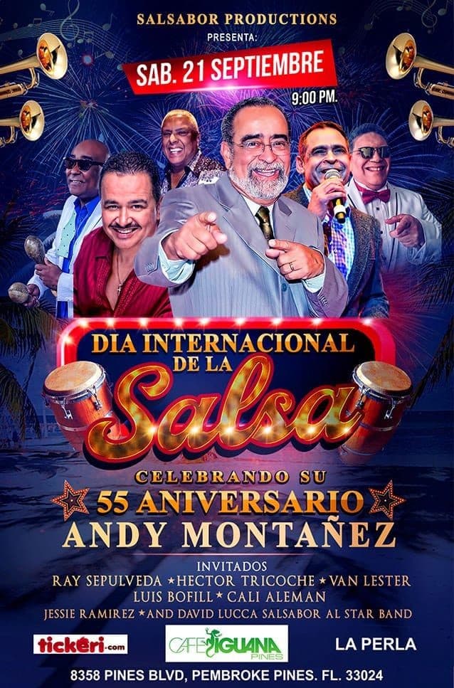 Event - El Dia Internacional de la Salsa  Andy Montañes 55 aniversario - Pembroke Pines, Florida - September 21, 2019 | concert tickets