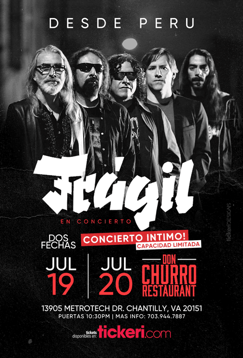 Event - FRAGIL EN VIVO - Chantilly, Virginia - July 20, 2019 | concert tickets