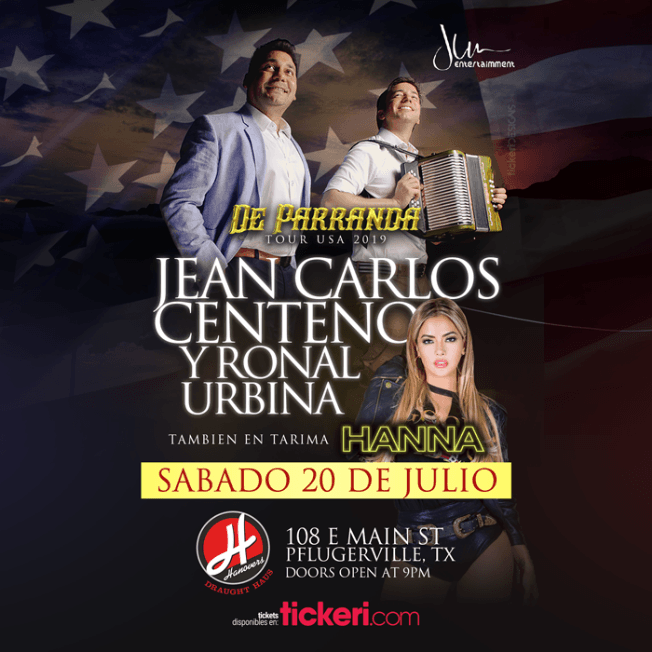 Event - Jean Carlos Centeno en Austin TX - Pflugerville, Texas - July 20, 2019 | concert tickets