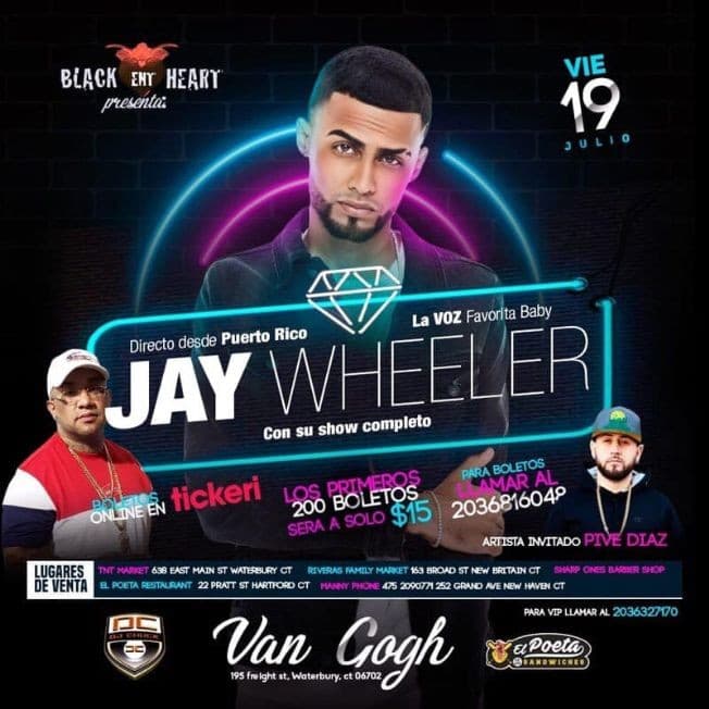 Event - Jay Wheeler - Waterbury, Connecticut - July 19, 2019 | concert tickets