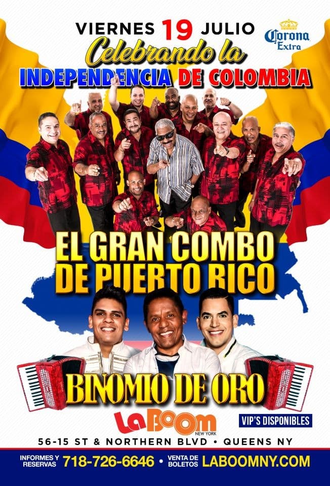 Event - Celebrando La Independencia de Colombia | El Gran Combo De Puerto Rico & Binomio De Oro - Woodside, New York - July 19, 2019 | concert tickets
