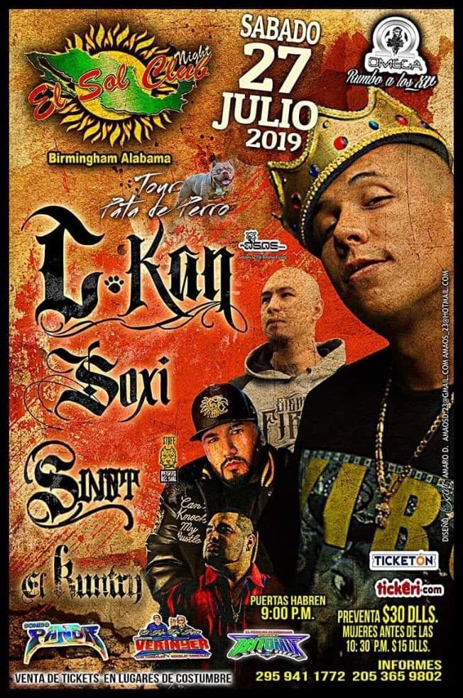 Event - C-Kan,Soxi & Sinnt En Concierto En Birmingham,Alabama - Birmingham, Alabama - July 27, 2019 | concert tickets