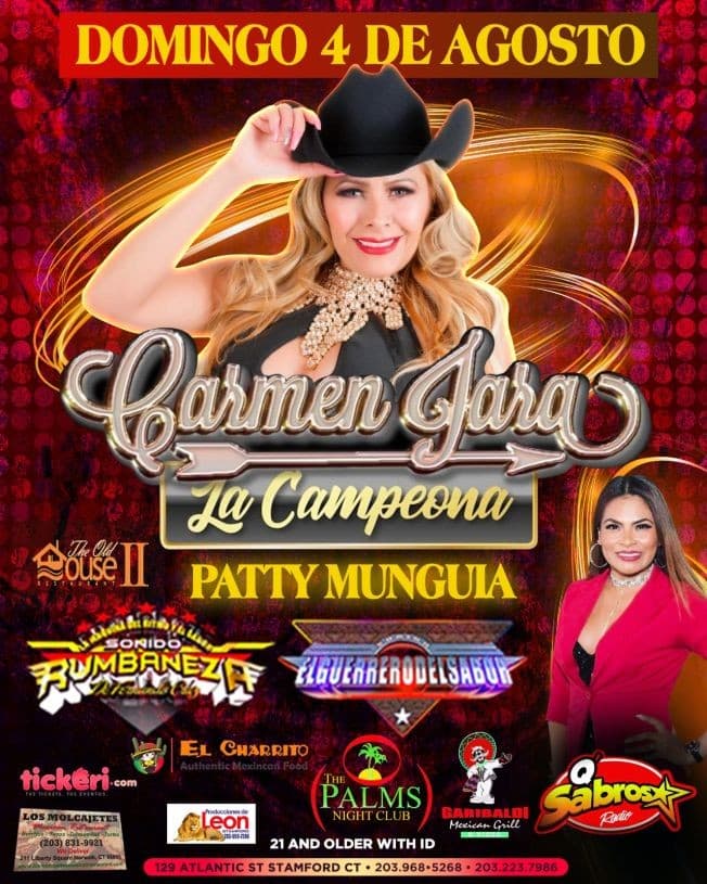 Event - Carmen Jara La Campeona y Patty Munguia En Stamford,CT - Stamford, Connecticut - August 4, 2019 | concert tickets
