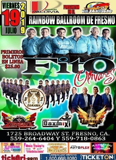 Event - Fito Olivares,Banda Zamaria Y Mas En Fresno,CA - Fresno, California - July 19, 2019 | concert tickets