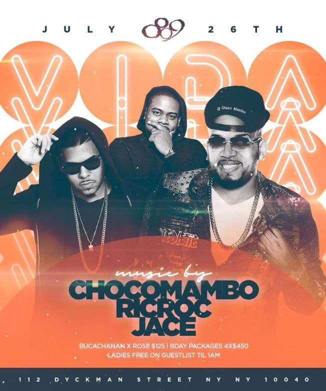 Event - Vida Fridays Pre Bronx Domincian Day Parade At 809 Lounge - New York, New York - July 26, 2019 | concert tickets