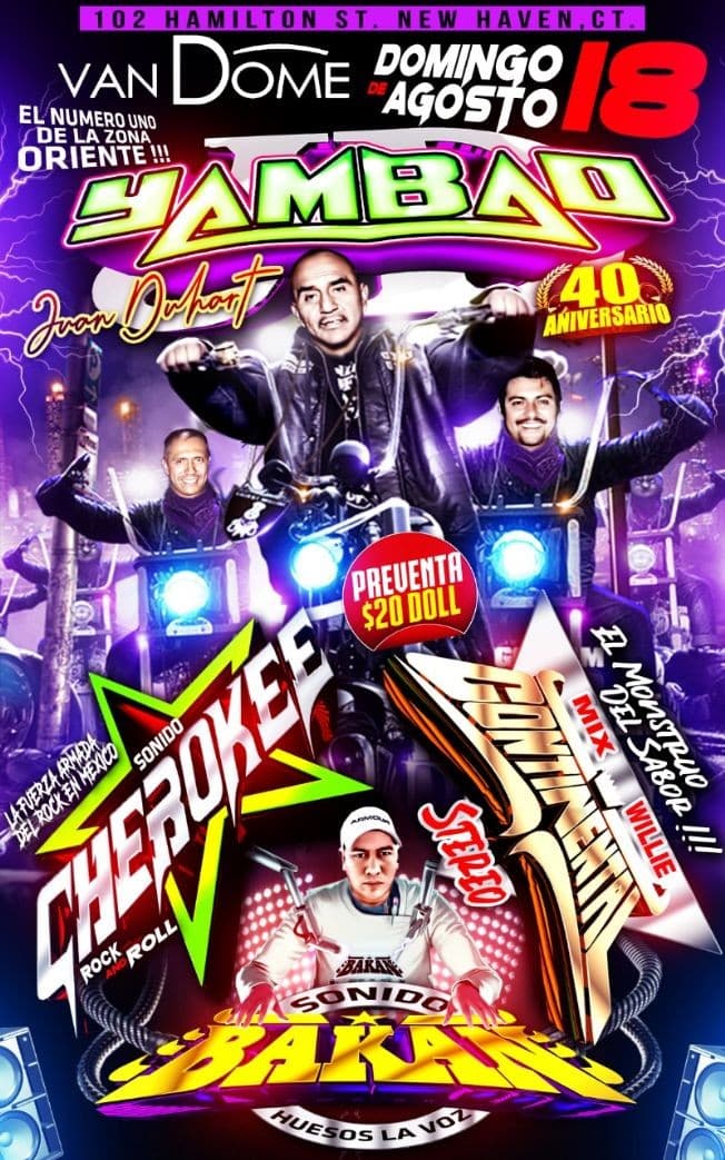 Event - Sonido Yambao,Sonido Cherokee y Sonido Continental En New Haven,CT - New Haven, Connecticut - August 18, 2019 | concert tickets
