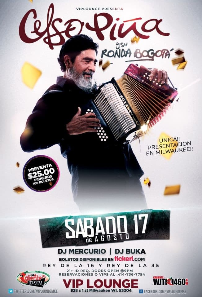 Event - Celso Pina en Milwaukee,WI - Milwaukee, Wisconsin - August 17, 2019 | concert tickets