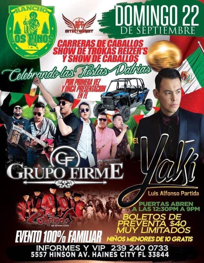 Event - GRUPO FIRME & EL YAKI - Haines city, Florida - September 22, 2019 | concert tickets