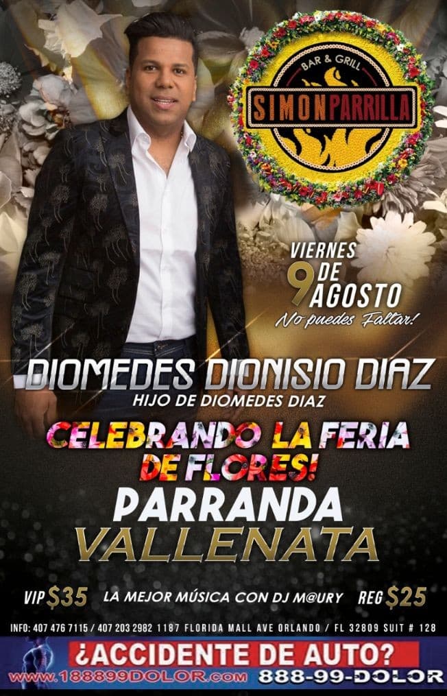 Event - Diomedes Dionisio Diaz en Orlando,FL - Orlando, Florida - August 9, 2019 | concert tickets
