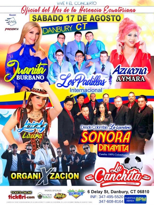 Event - Juanita Burbano, Azucena Aymara, Leidy Laura & Mas en Danbury,CT - Danbury, Connecticut - August 17, 2019 | concert tickets
