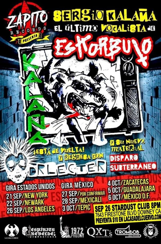 Event - Eskorbuto sergio KalaÑa Dr Lecter Tour USA - MEXICO 2019 - Downey, California - 26 de septiembre de 2019 | concert tickets