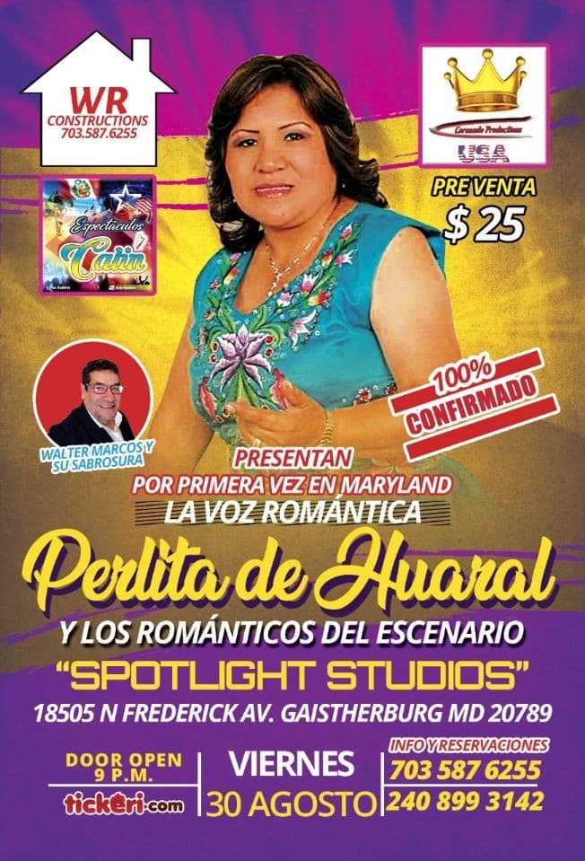 Event - Perlita De Huaral En Gaistherburg,MD - Gaithersburg, Maryland - August 30, 2019 | concert tickets